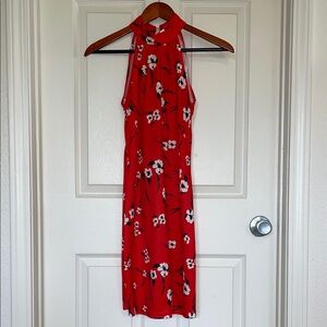 Muumuu Heaven Red Floral Halter Dress